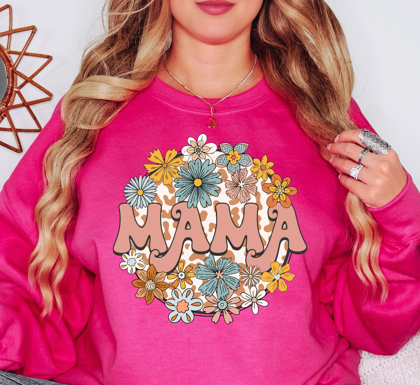 Retro Groovy Floral Mama Sweatshirt | Mama Mode Activated Collection | Unique Gifts for Family Friends
