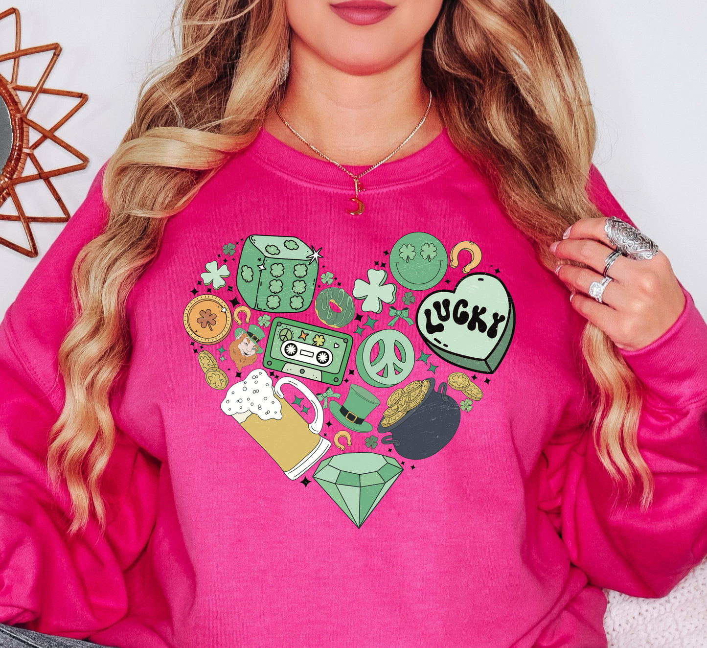 Lucky Heart Doodle Sweatshirt | Feeling Lucky Collection | Unique Gifts for Family Friends