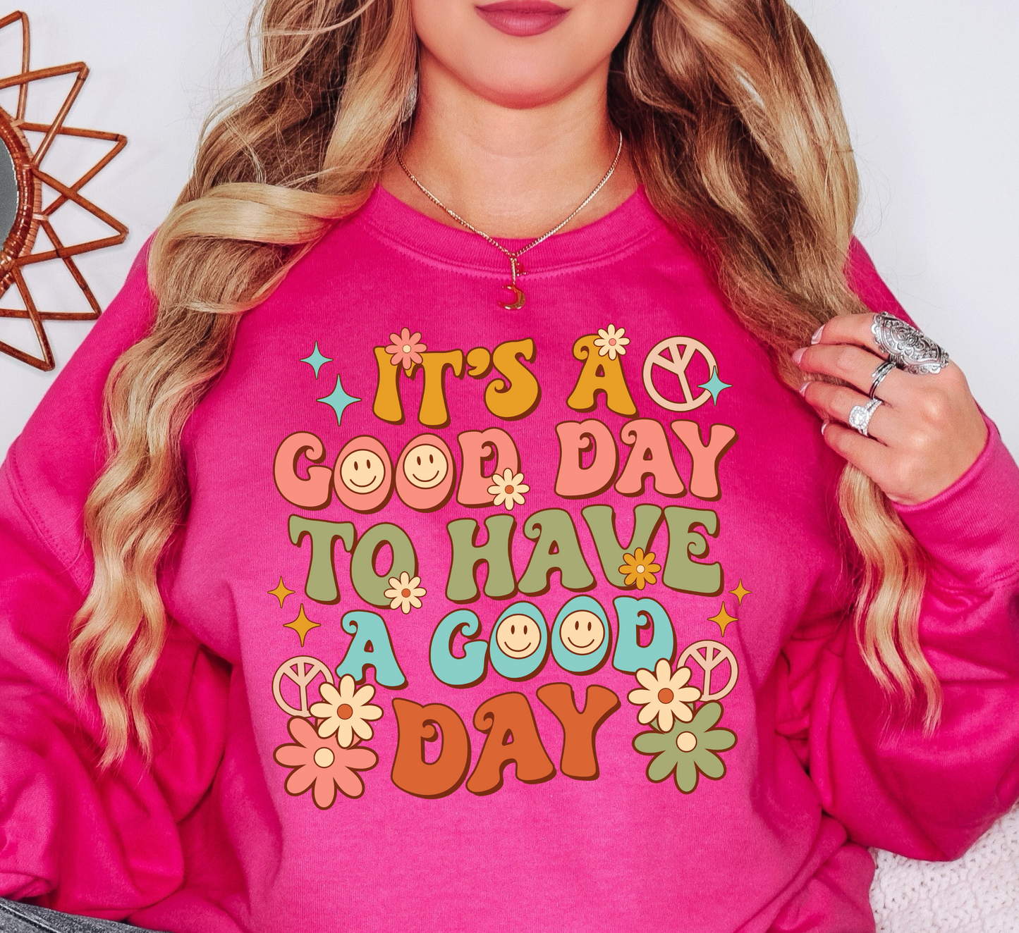 Retro Good Day Sweatshirt | Groovy Vibes Collection | Unique Gifts for Family and Friends