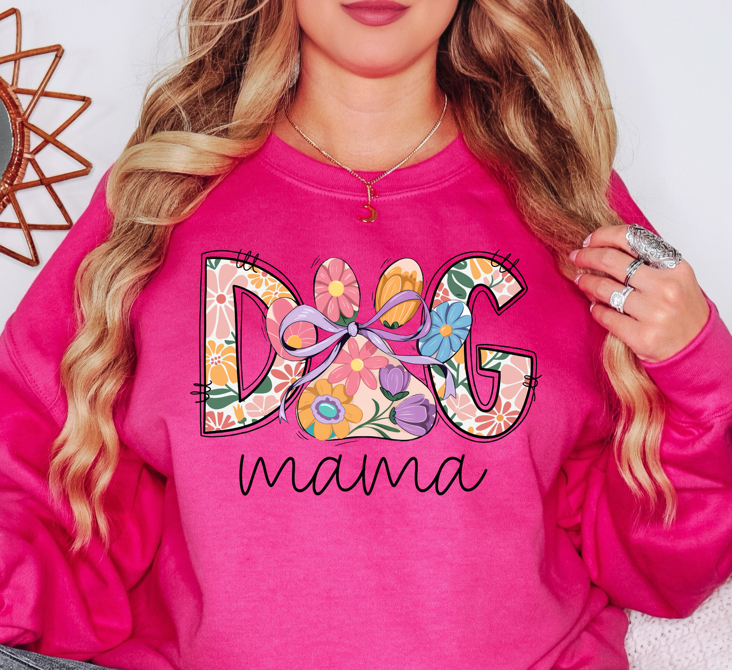 Colorful Dog Mama Sweatshirt | Pawsitive Vibes Collection | Unique Gifts for Family and Friends