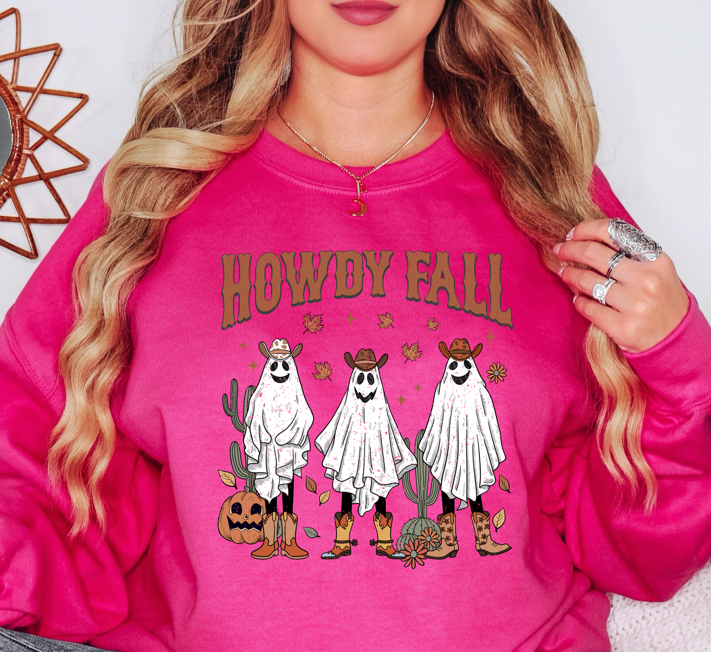 Howdy Fall Ghosts Sweatshirt | Falling For You Collection | Unique Gifts for Family Friends