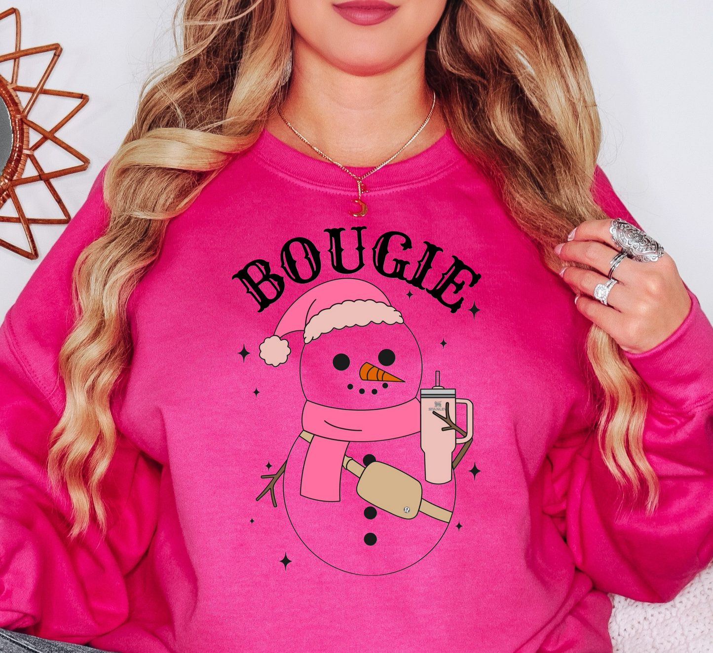 Bougie Snowman Sweatshirt | Frosty Chic Collection | Unique Gifts for Family Friends