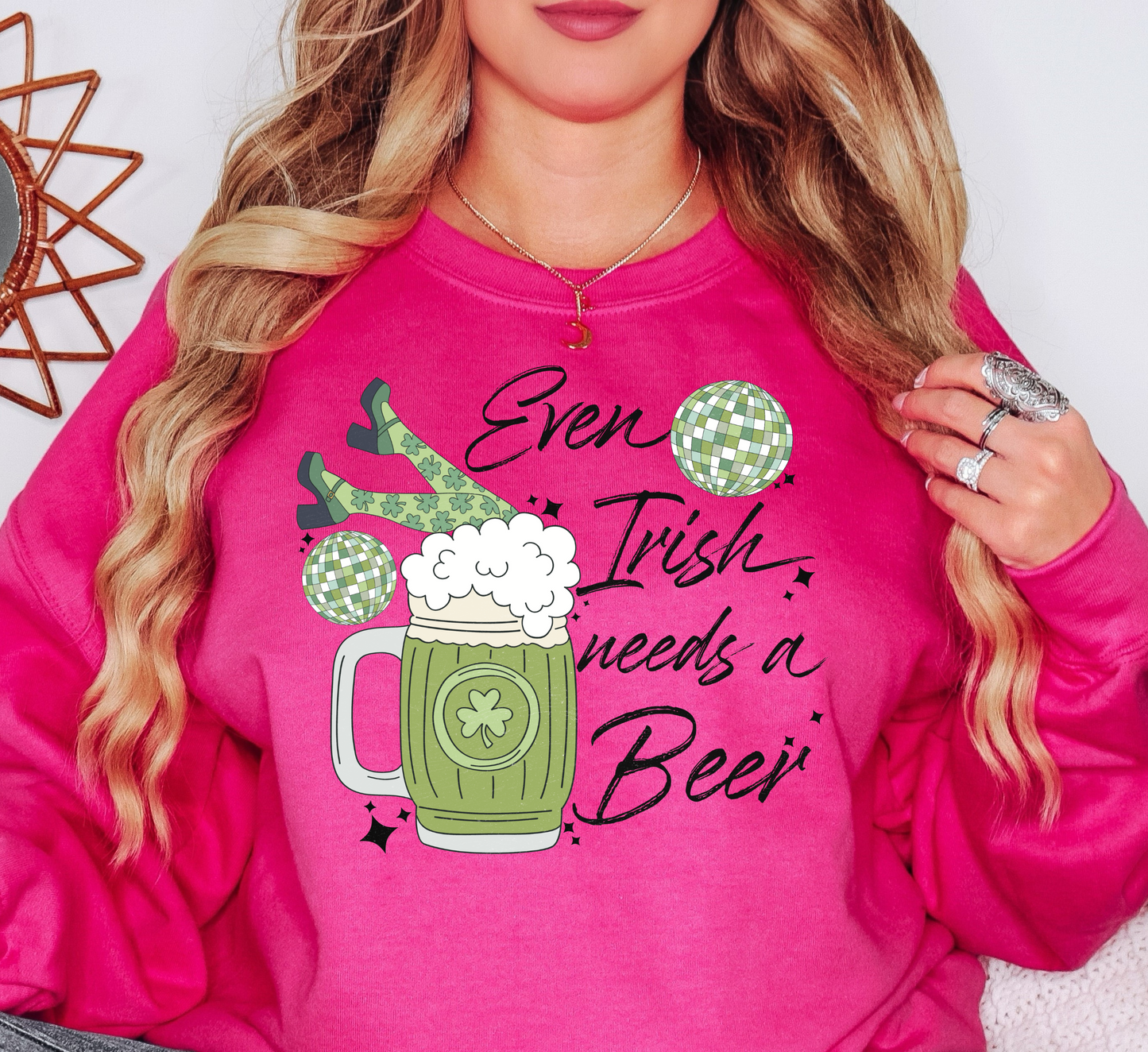 Irish Needs A Beer Sweatshirt | Feeling Lucky Collection | Unique Gifts for Family Friends