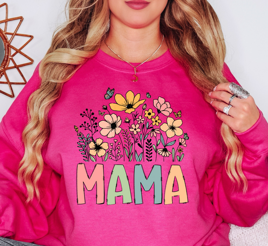 Mama Wildflowers Sweatshirt | Mama Mode Activated Collection | Unique Gifts for Family Friends