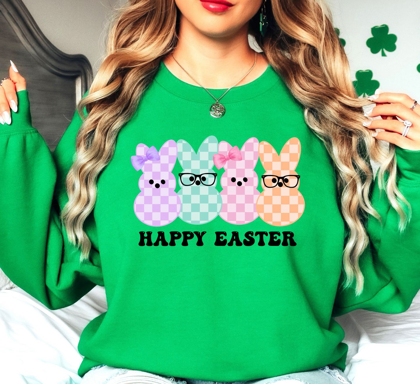 Happy Easter Peeps Sweatshirt | Hoppin' Into Spring Collection | Unique Gifts for Family Friends