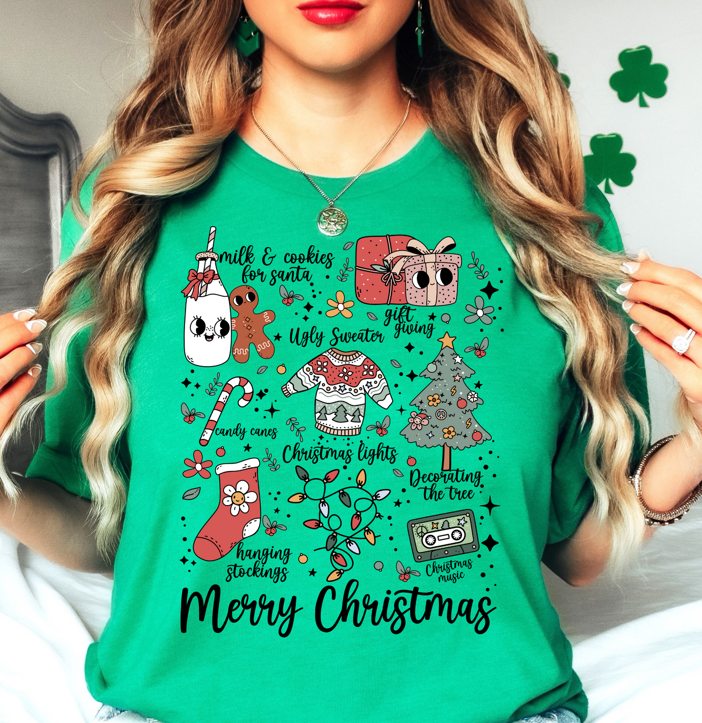 Merry Xmas Doodles Tee | Tis The Season Collection | Unisex Pre-Shrunk T-Shirt