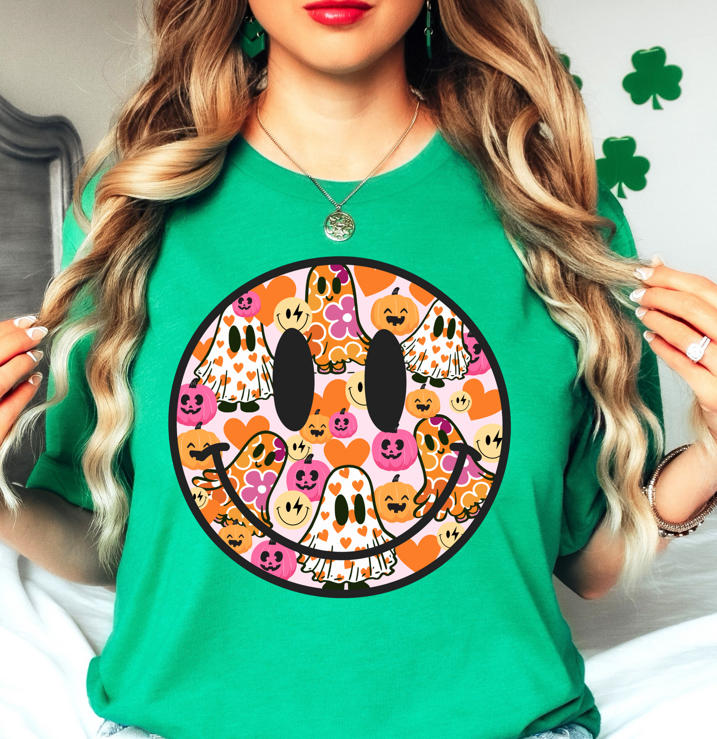 Cutie Ghost Smiley Tee | Boo-tiful Vibes Collection | Unisex Pre-Shrunk T-Shirt