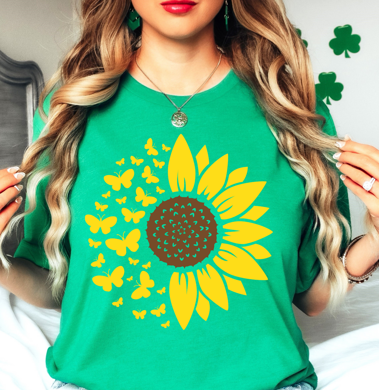 Sunflowers and Butterflies Tee | Hoppin' Into Spring Collection | Unisex Pre-Shrunk T-Shirt