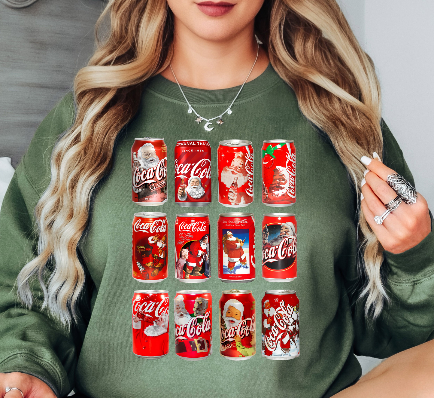 ColaCan Santa Sweatshirt | Tis The Season Collection | Unique Gifts for Family Friends