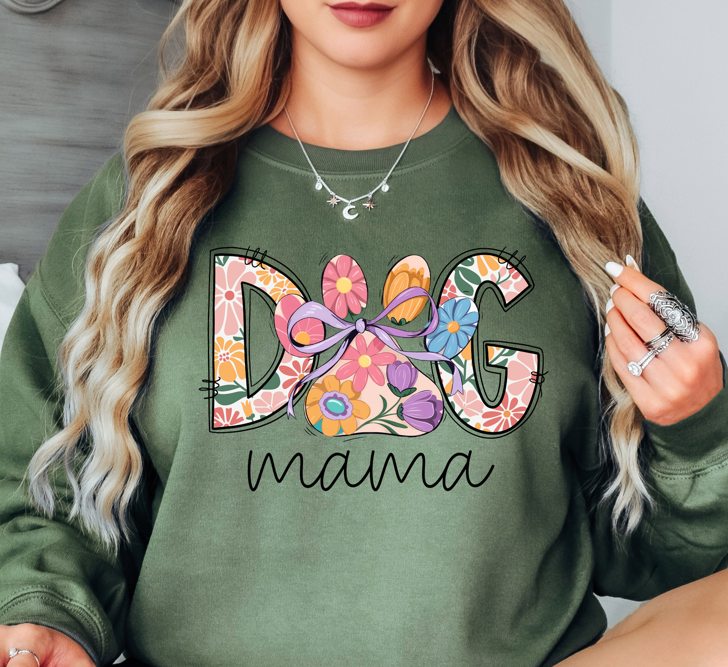 Colorful Dog Mama Sweatshirt | Pawsitive Vibes Collection | Unique Gifts for Family and Friends