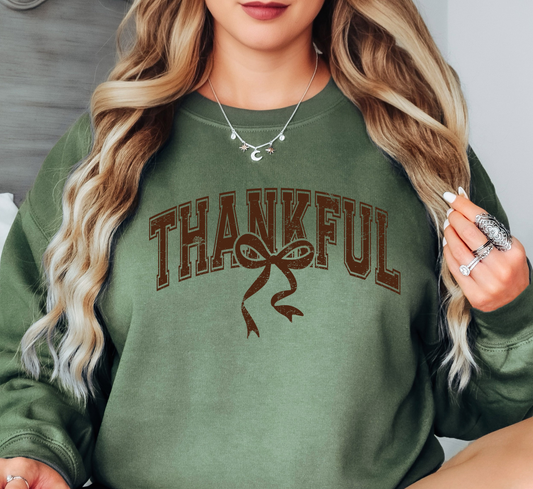 Thankful Bow Sweatshirt | Harvest Joy Collection | Unique Gifts for Family Friends