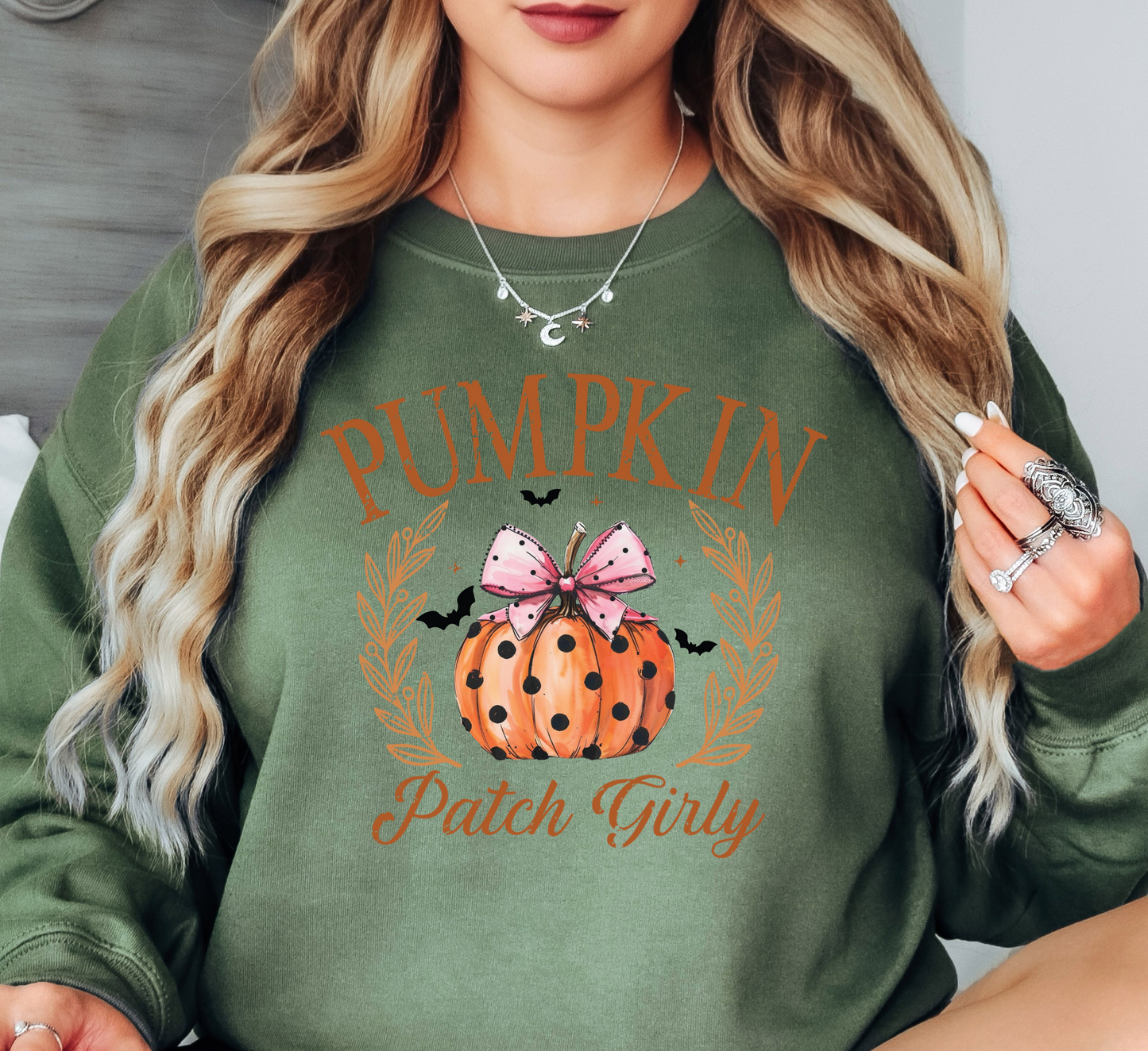 Pumpkin Patch Girly Sweatshirt | Boo-tiful Vibes Collection | Unique Gifts for Family Friends