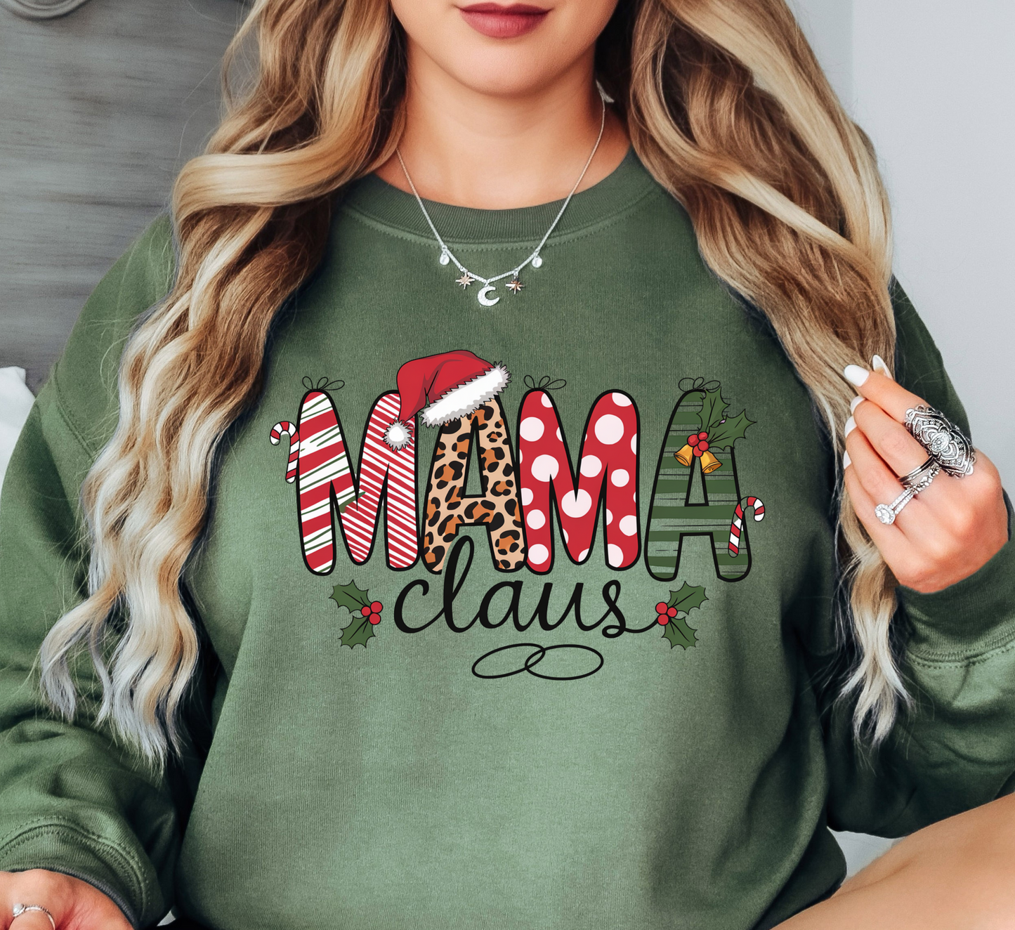 Mama Claus Sweatshirt | Mama Mode Activated Collection | Unique Gifts for Family Friends