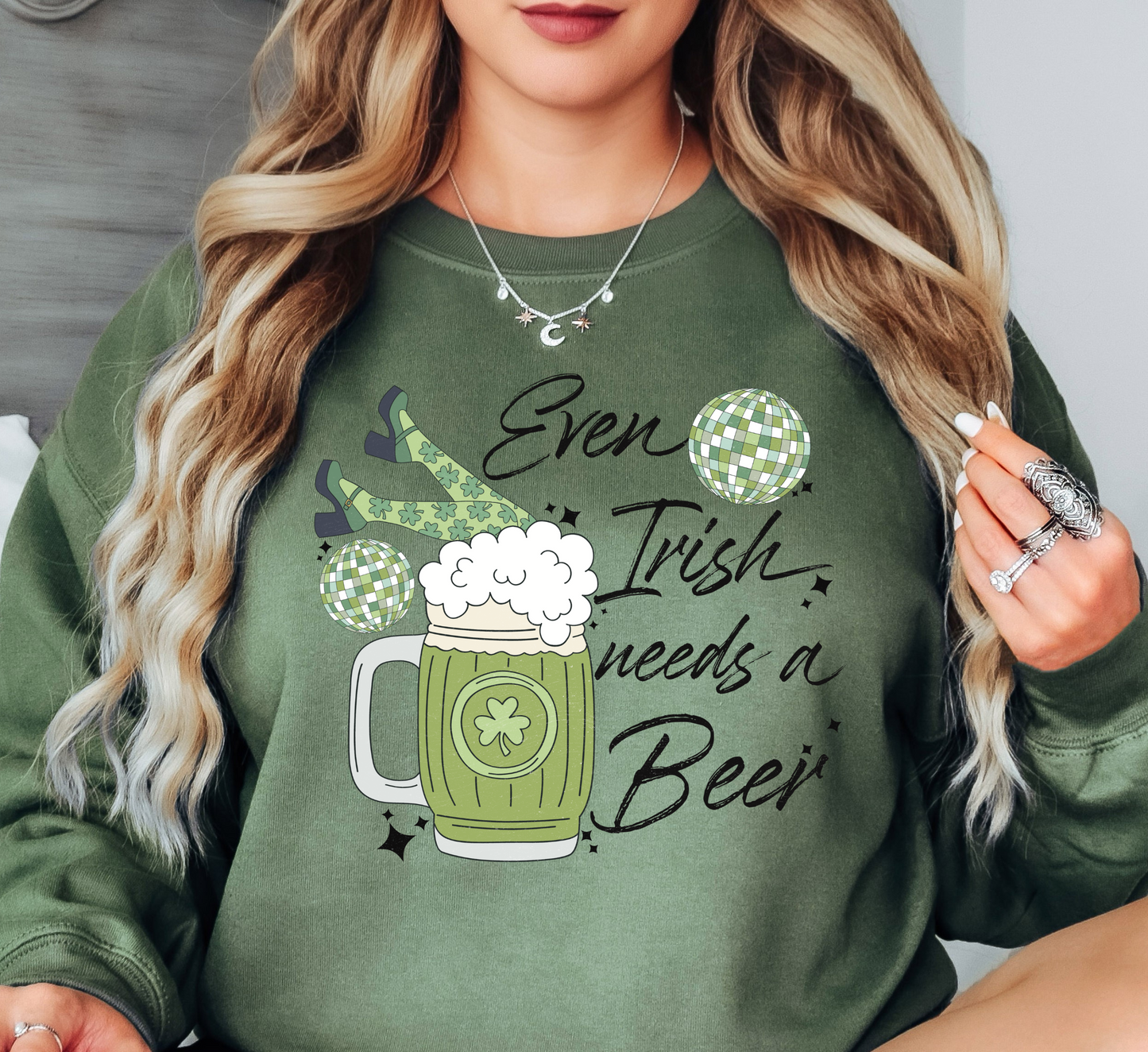 Irish Needs A Beer Sweatshirt | Feeling Lucky Collection | Unique Gifts for Family Friends