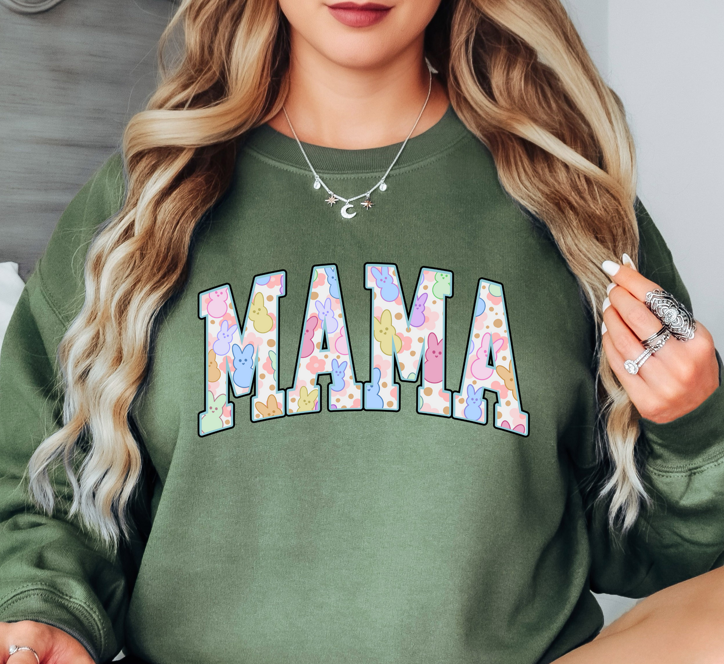 Retro Easter Mama Sweatshirt | Mama Mode Activated Collection | Unique Gifts for Family Friends