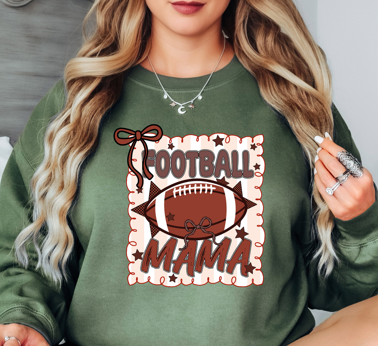 Football Stamp Mama Sweatshirt | Mama Mode Activated Collection | Unique Gifts for Family Friends