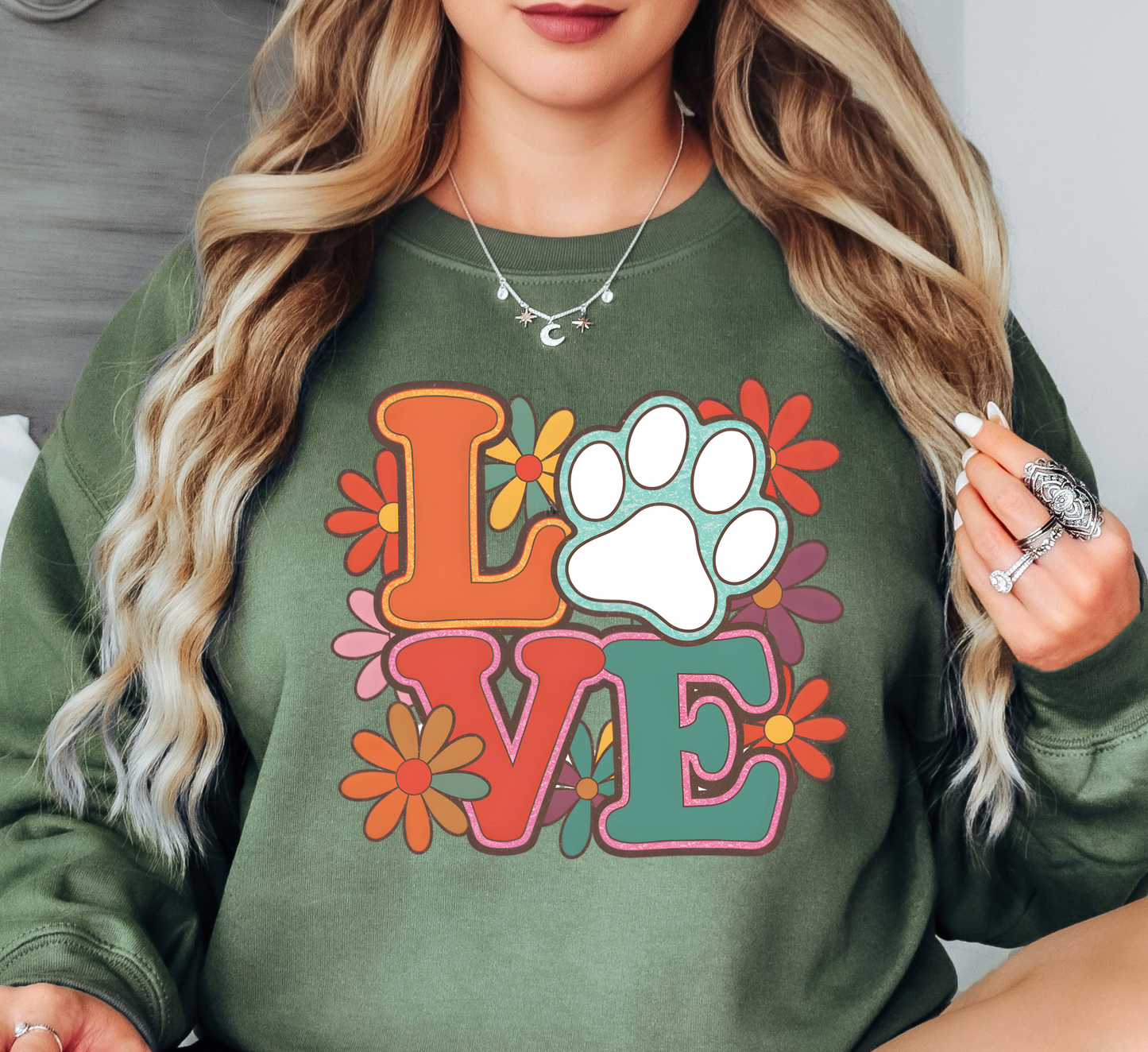 Paw Love Sweatshirt | Pawsitive Vibes Collection | Unique Gifts for Family and Friends