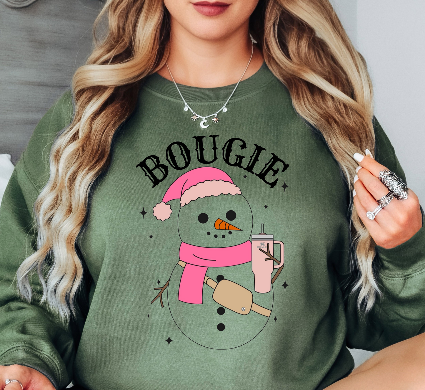 Bougie Snowman Sweatshirt | Frosty Chic Collection | Unique Gifts for Family Friends