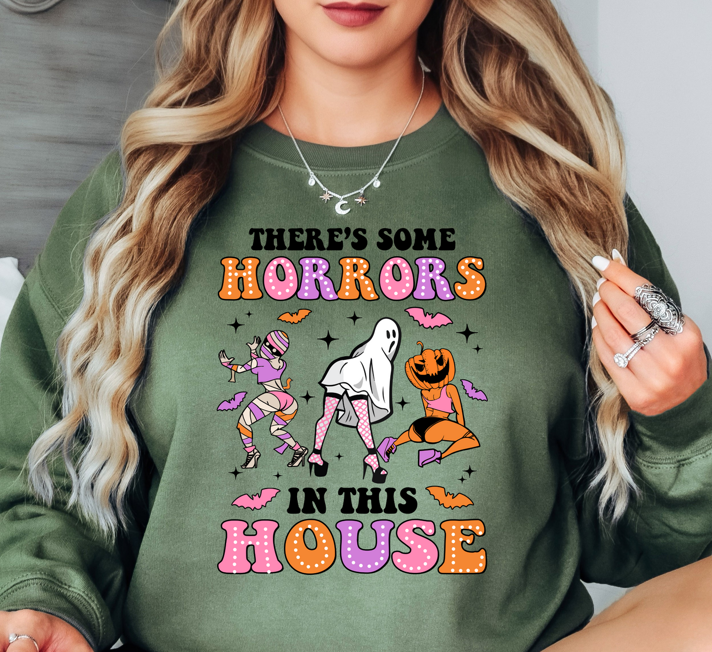 Horrors In This House Sweatshirt | Boo-tiful Vibes Collection | Unique Gifts for Family Friends
