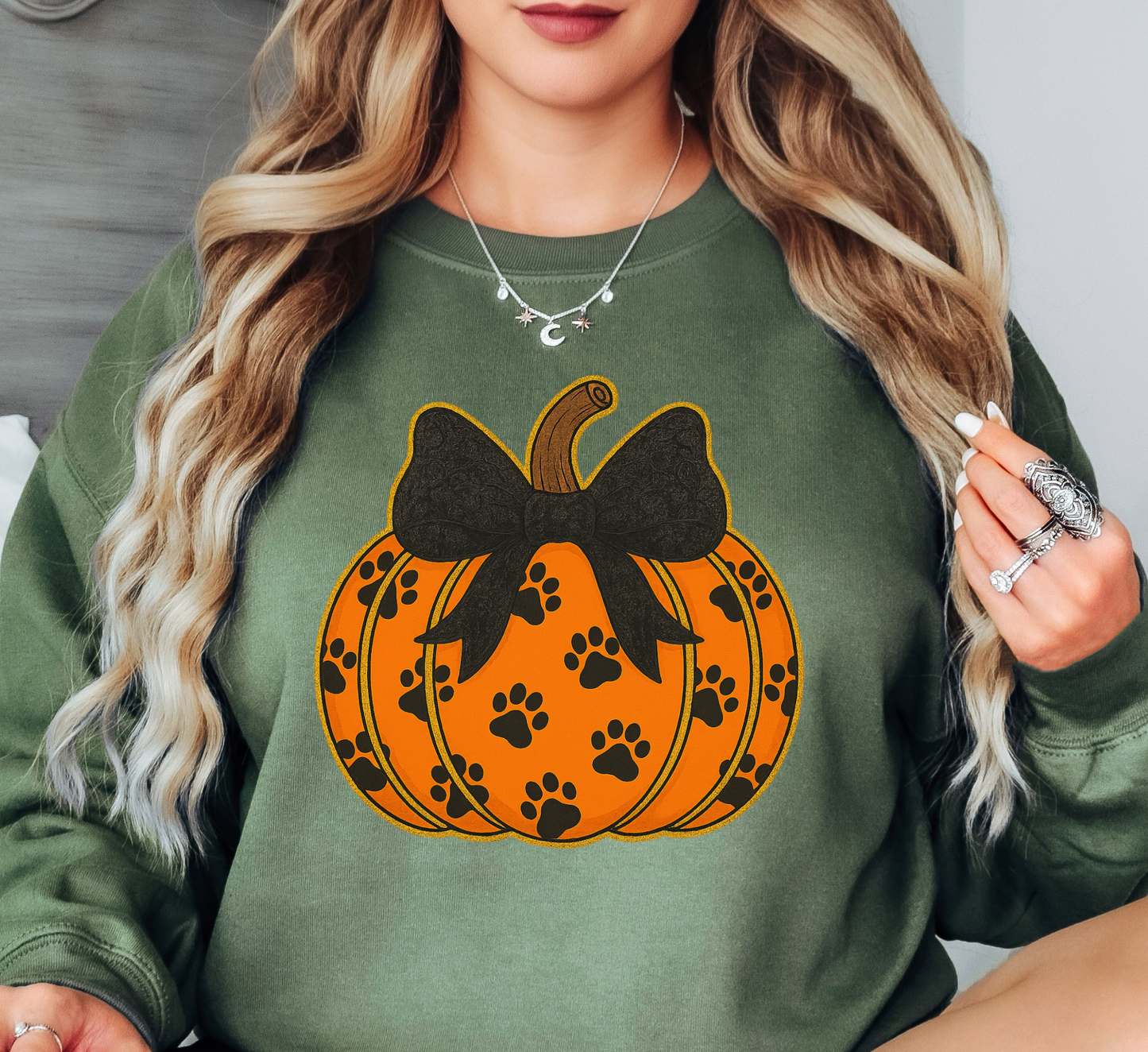 Pumpkin Filled Paws Sweatshirt | Pawsitive Vibes Collection | Unique Gifts for Family and Friends