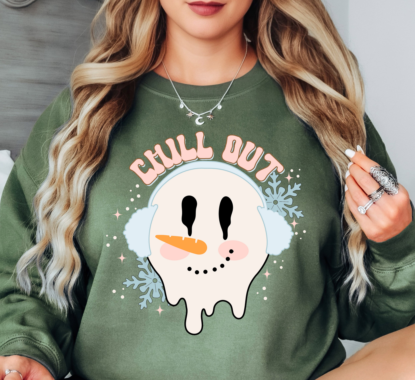 Chill Out Snowman Sweatshirt | Frosty Chic Collection | Unique Gifts for Family Friends