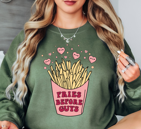 Fries Before Guys Sweatshirt | XoXo Love Collection | Unique Gifts for Family Friends