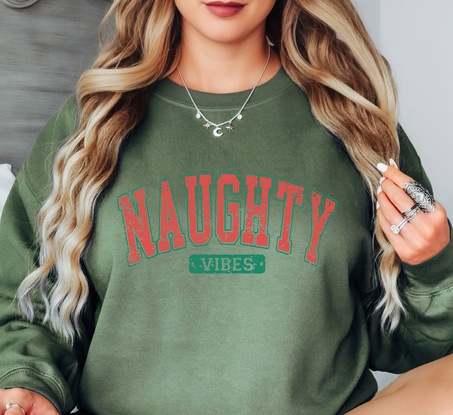 Xmas Naughty Vibes Sweatshirt | Tis The Season Collection | Unique Gifts for Family Friends