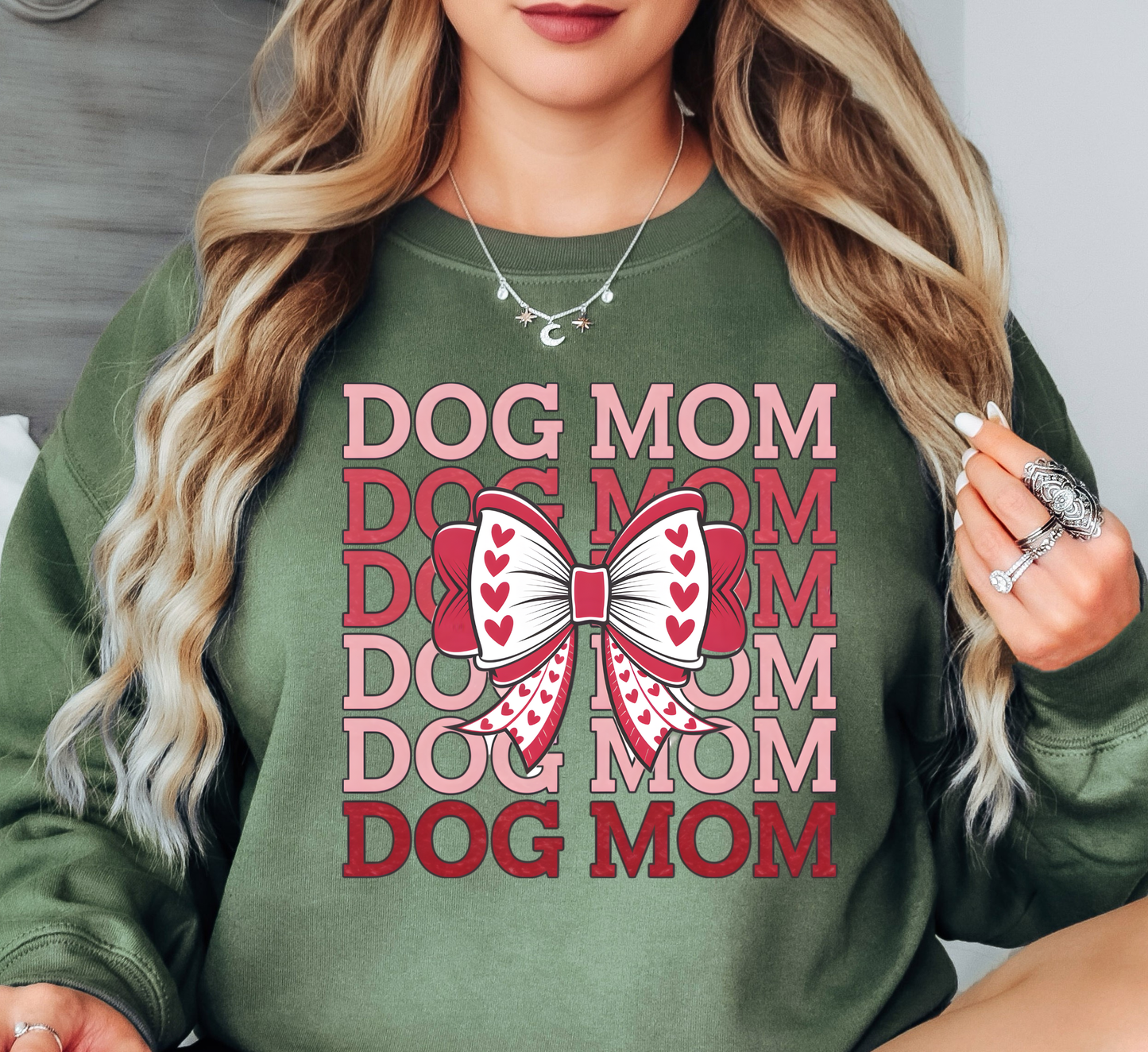 Dog Mom Coquette Sweatshirt | Pawsitive Vibes Collection | Unique Gifts for Family and Friends