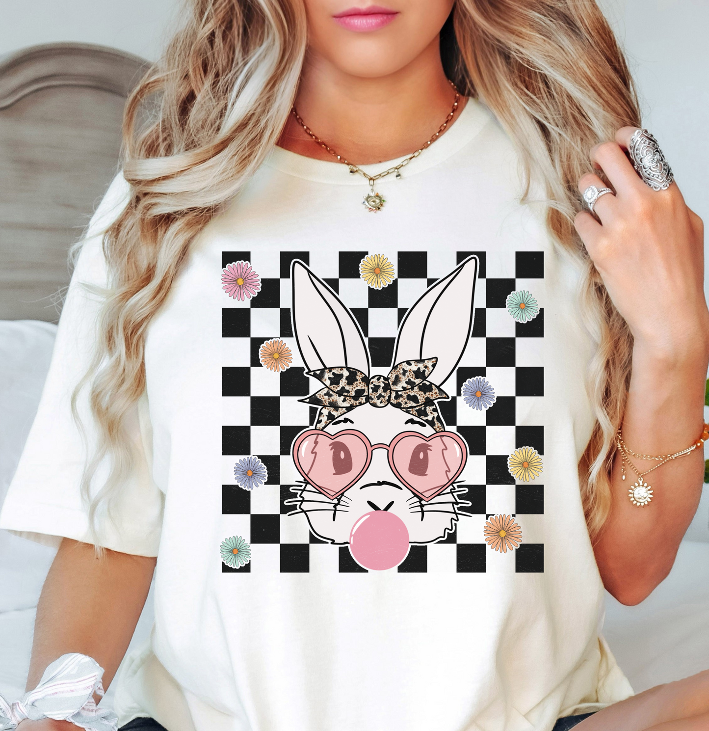 Bandana Glasses Bubblegum Tee | Hoppin' Into Spring Collection | Unisex Pre-Shrunk T-Shirt