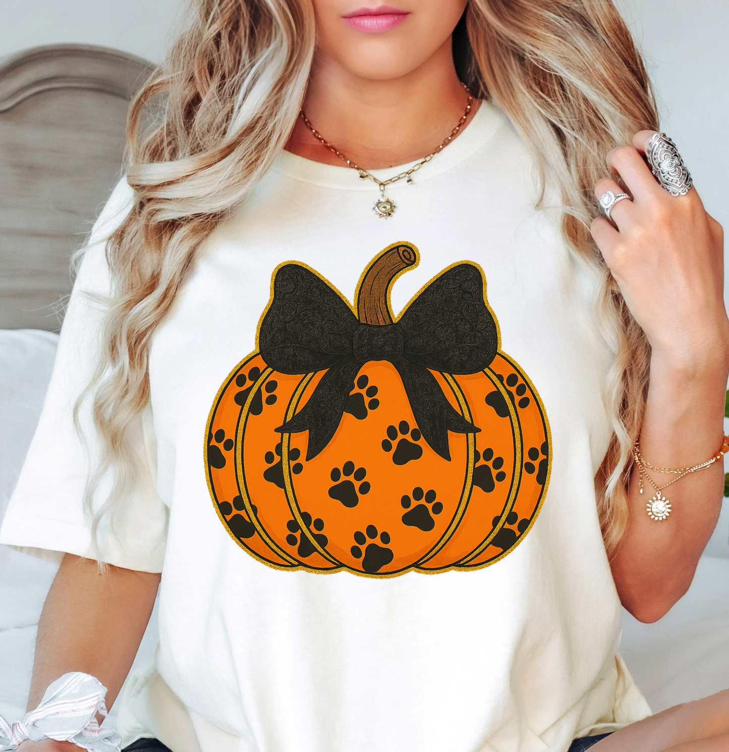 Pumpkin Filled Paws Tee | Pawsitive Vibes Collection | Unisex Pre-Shrunk T-Shirt