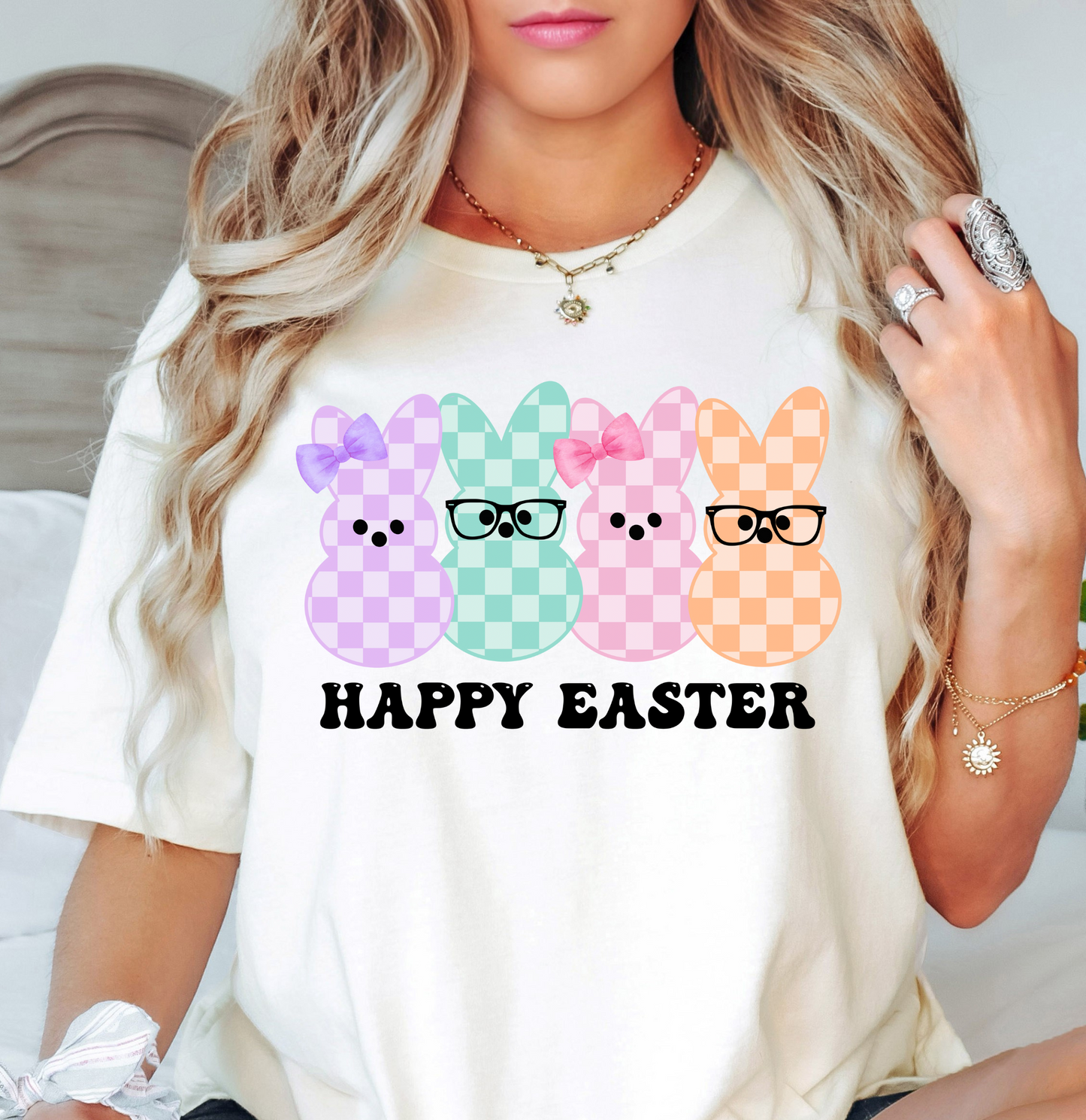 Happy Easter Peeps Tee | Hoppin' Into Spring Collection | Unisex Pre-Shrunk T-Shirt