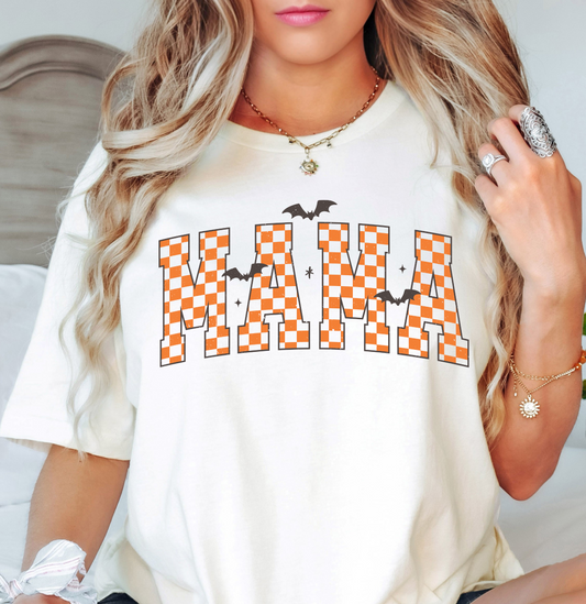 Checkered Halloween Mama Tee | Mama Mode Activated Collection | Unisex Pre-Shrunk T-Shirt