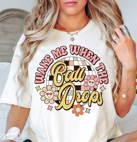 Floral Wake Me When Ball Drops Tee | New Year Magic Collection | Unisex Pre-Shrunk T-Shirt