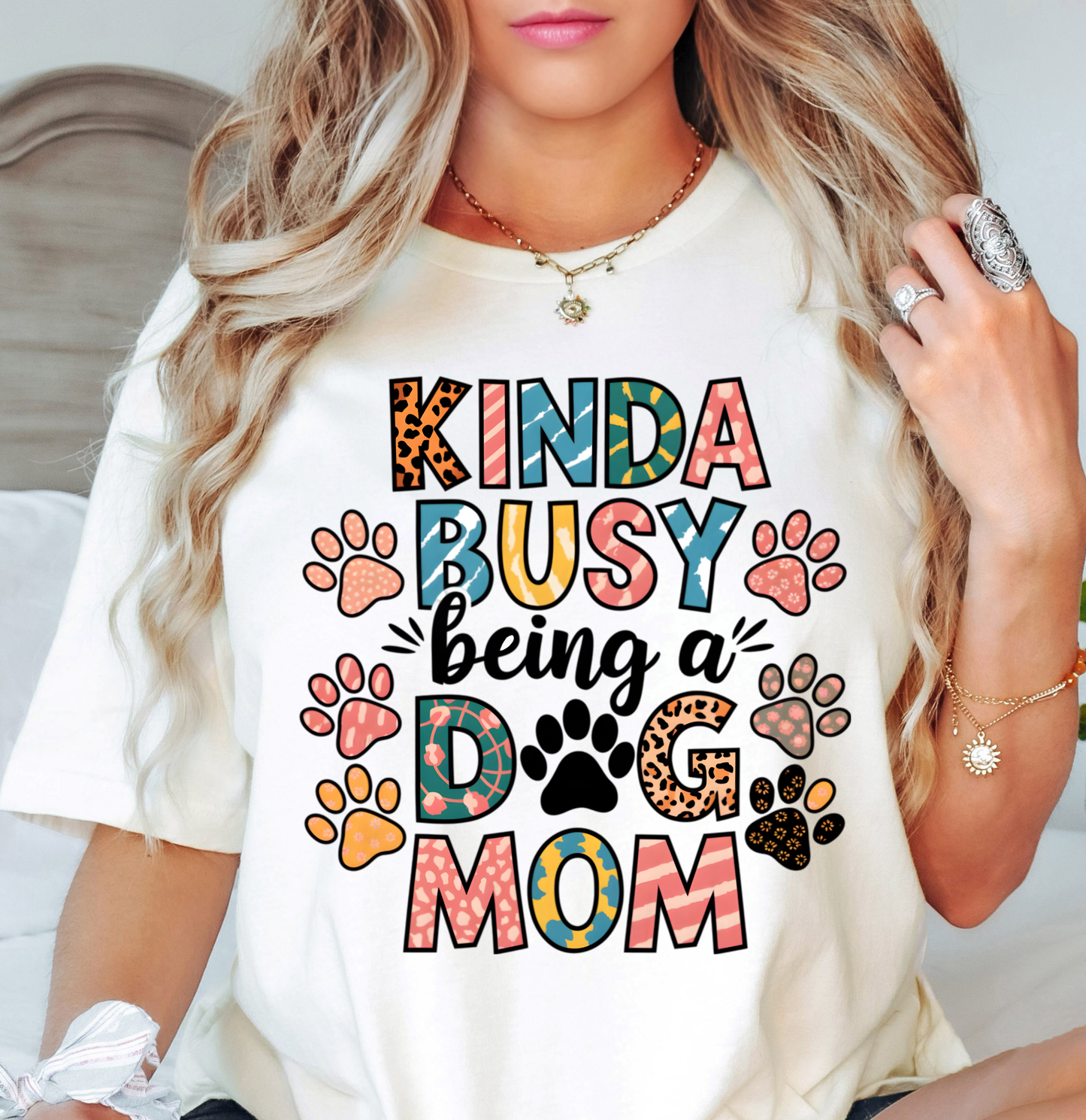 Kinda Busy (Dog Mom) Tee | Pawsitive Vibes Collection | Unisex Pre-Shrunk T-Shirt