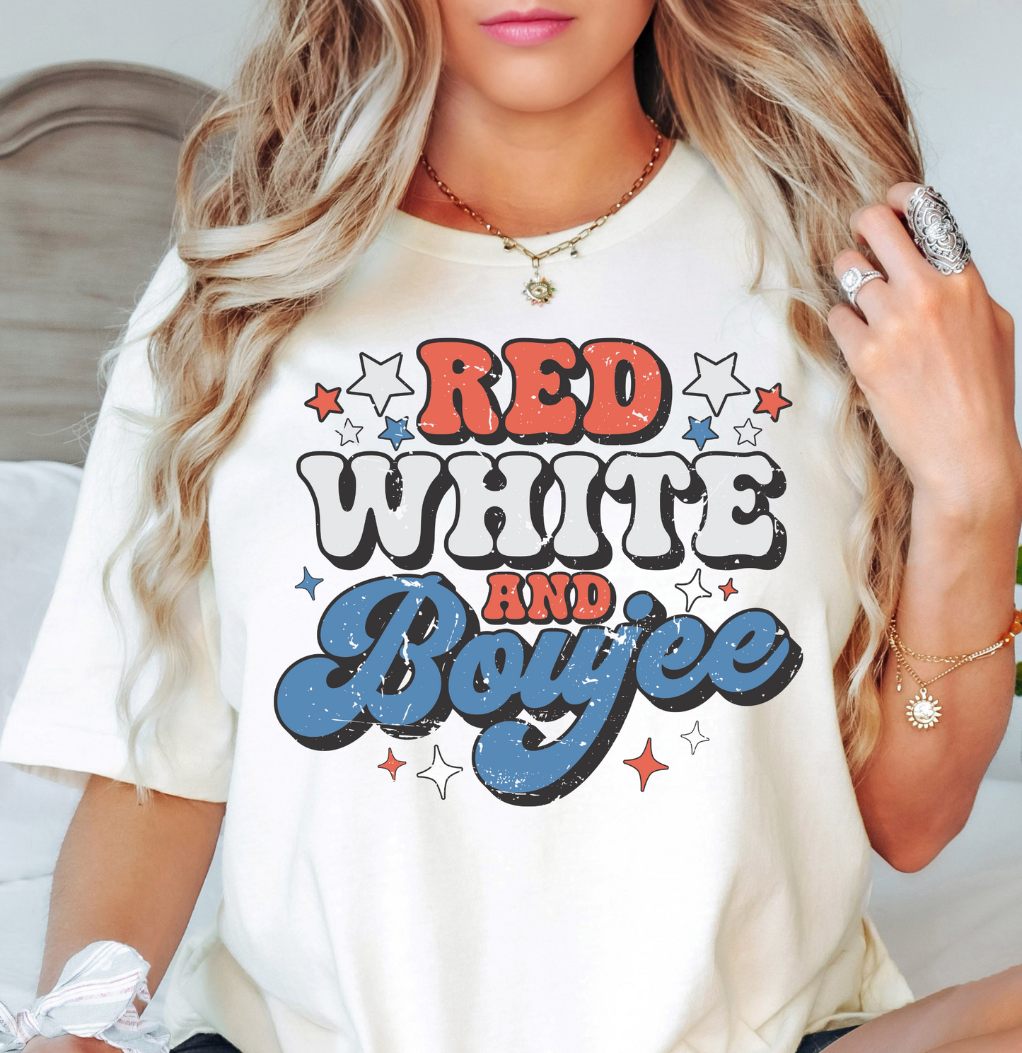 Red White and Boujee Tee | Stars and Stripes Collection | Unisex Pre-Shrunk T-Shirt