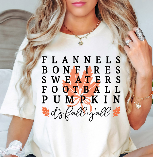 Flannels Bonfires Tee | Falling For You Collection | Unisex Pre-Shrunk T-Shirt