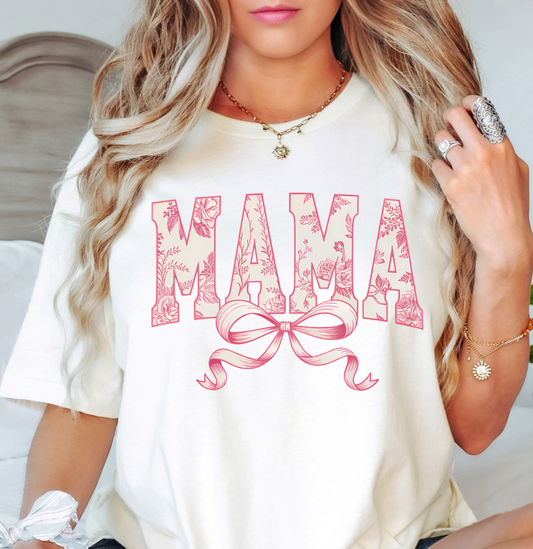 Vintage Floral Mama Bow Tee | Mama Mode Activated Collection | Unisex Pre-Shrunk T-Shirt