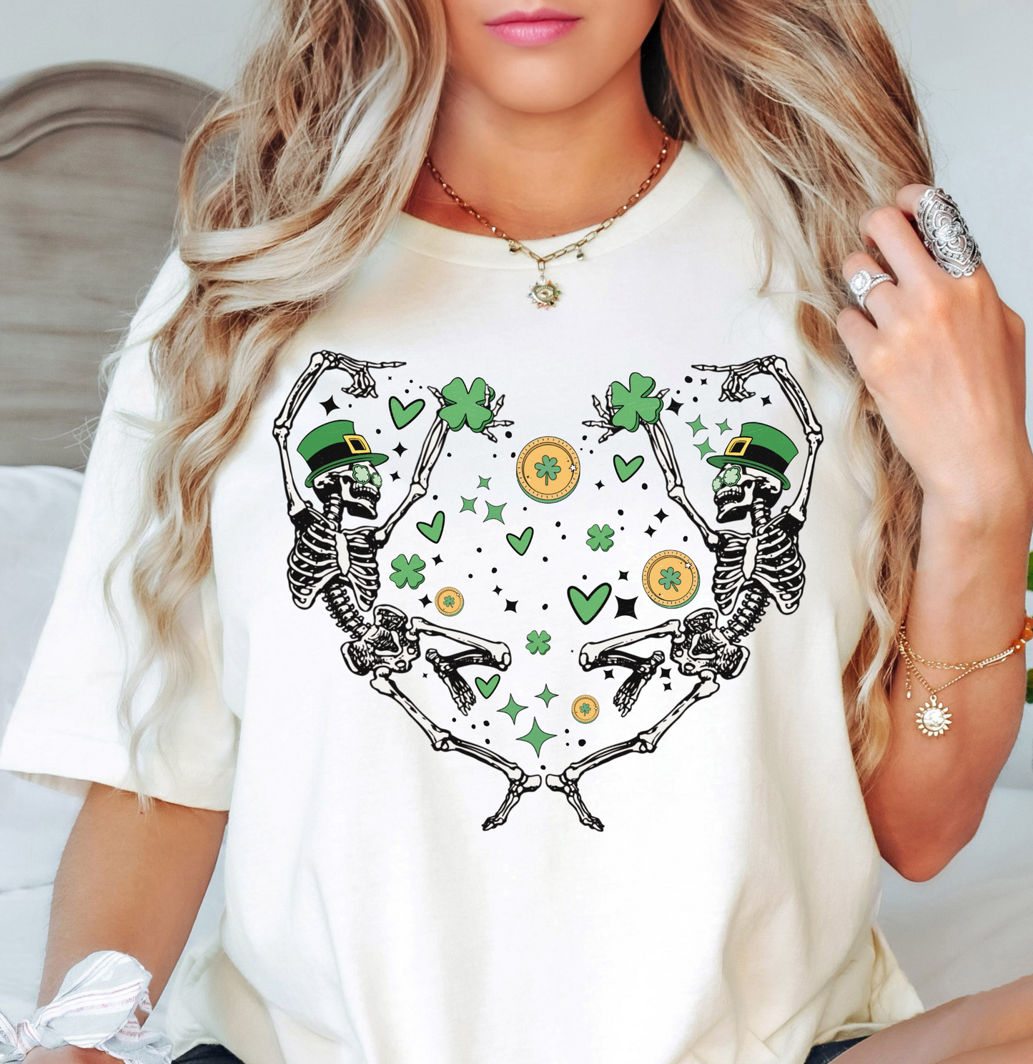 Dancing Skeleton Heart Tee | Feeling Lucky Collection | Unisex Pre-Shrunk T-Shirt