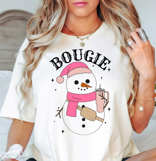 Bougie Snowman Tee | Frosty Chic Collection | Unisex Pre-Shrunk T-Shirt