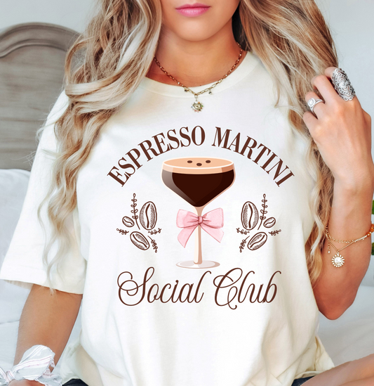 Espresso Martini Social Club Tee | Groovy Vibes Collection | Unisex Pre-Shrunk T-Shirt