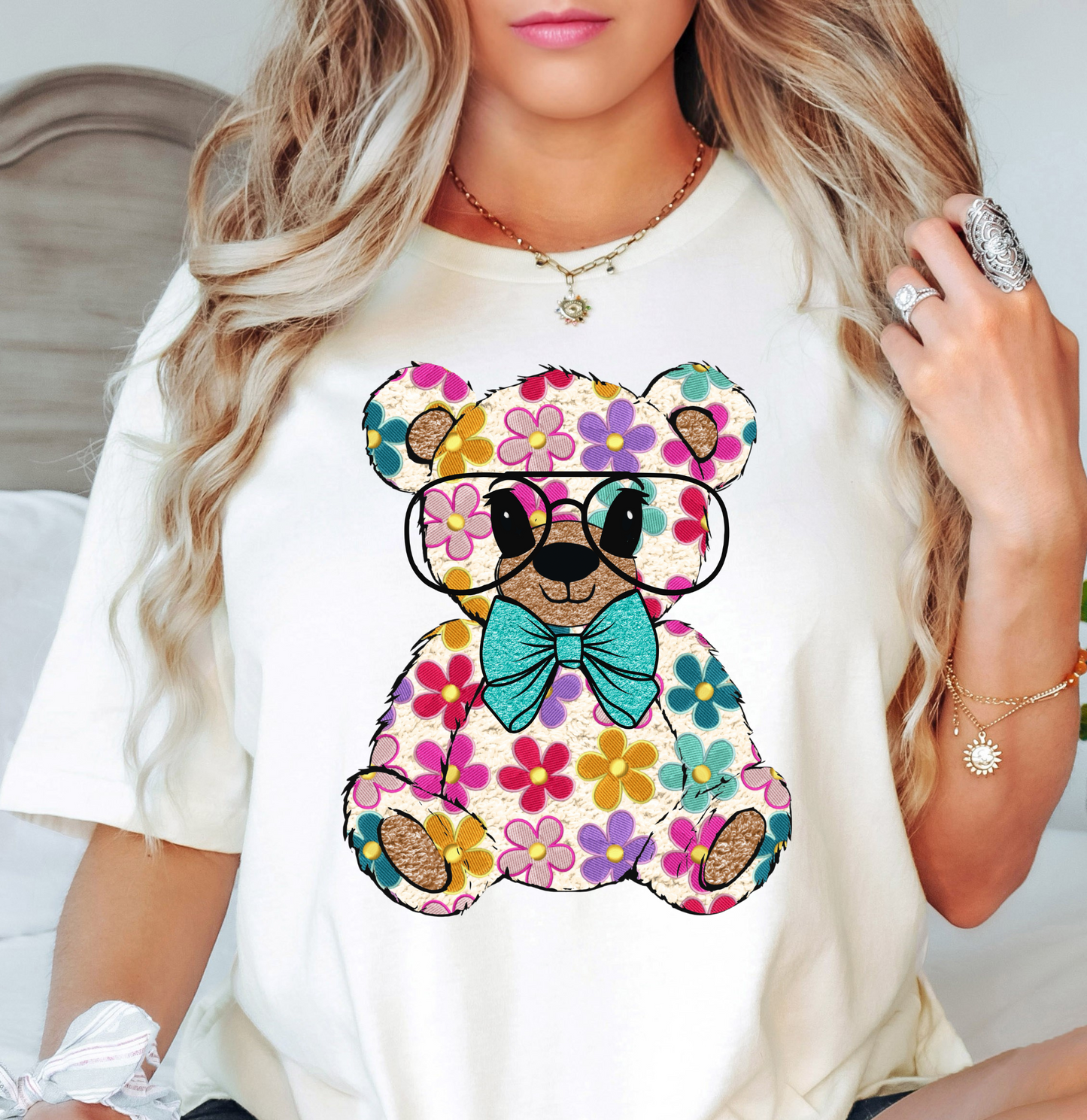 Floral Daisy Bear Tee | Hoppin' Into Spring Collection | Unisex Pre-Shrunk T-Shirt