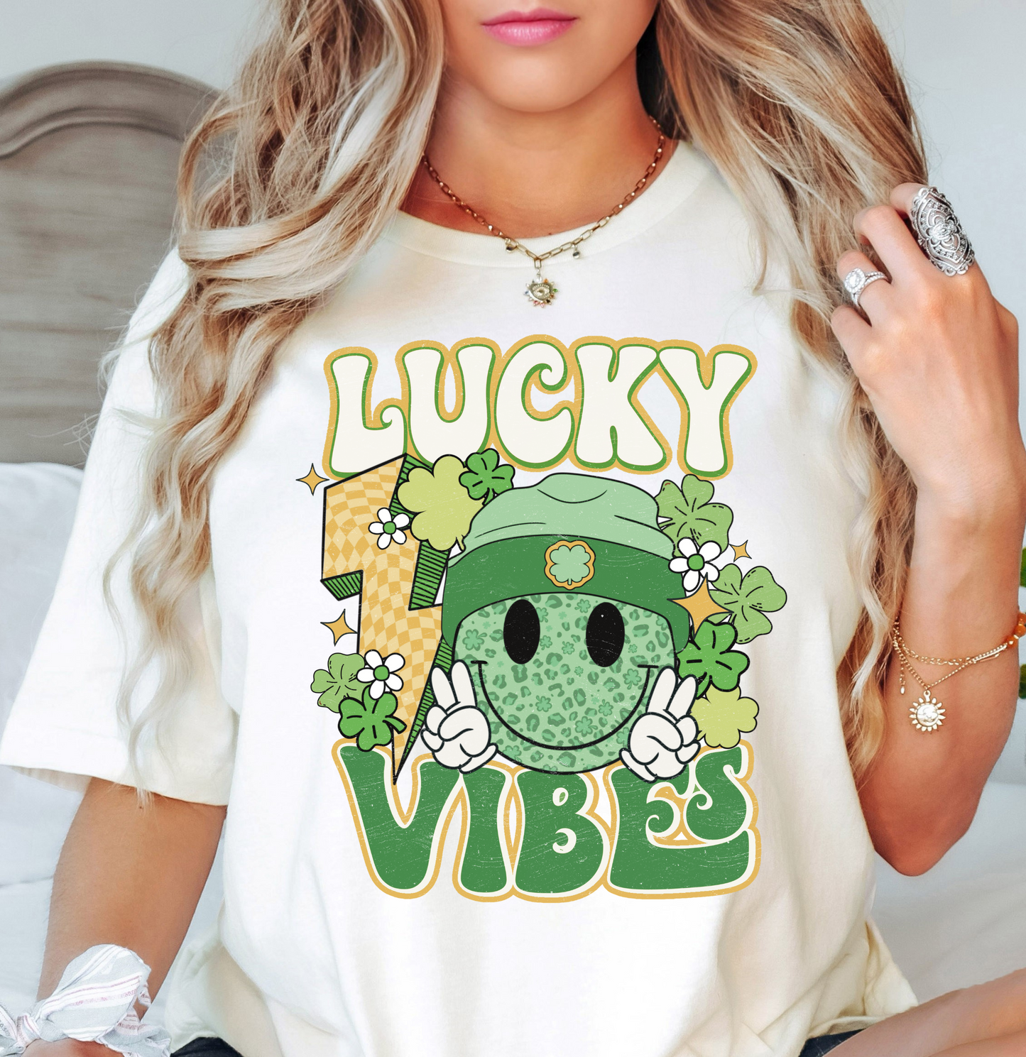 Retro Lucky Vibes Tee | Feeling Lucky Collection | Unisex Pre-Shrunk T-Shirt