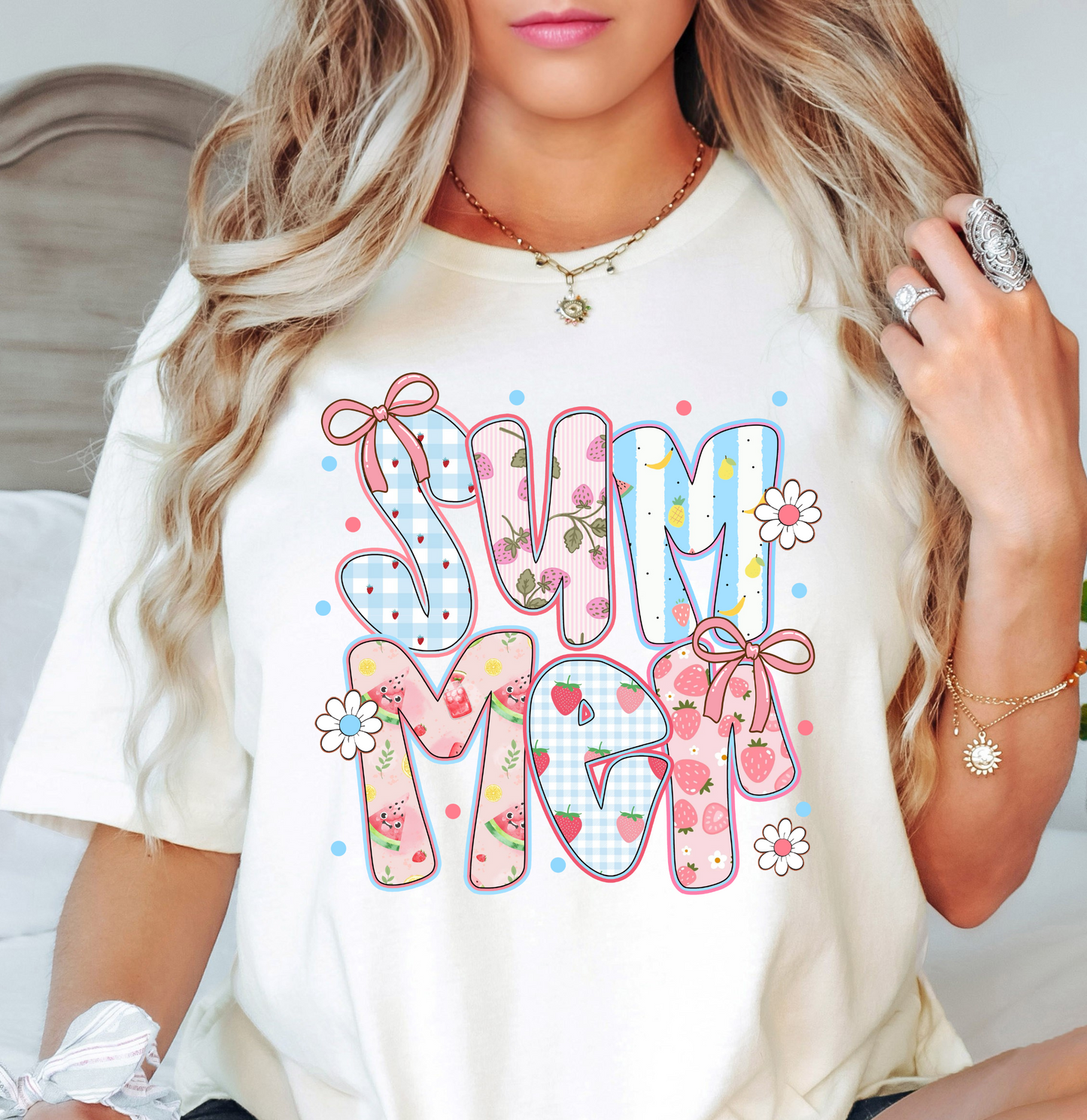 Preppy Summer Bows Tee | Beach Breeze Collection | Unisex Pre-Shrunk T-Shirt