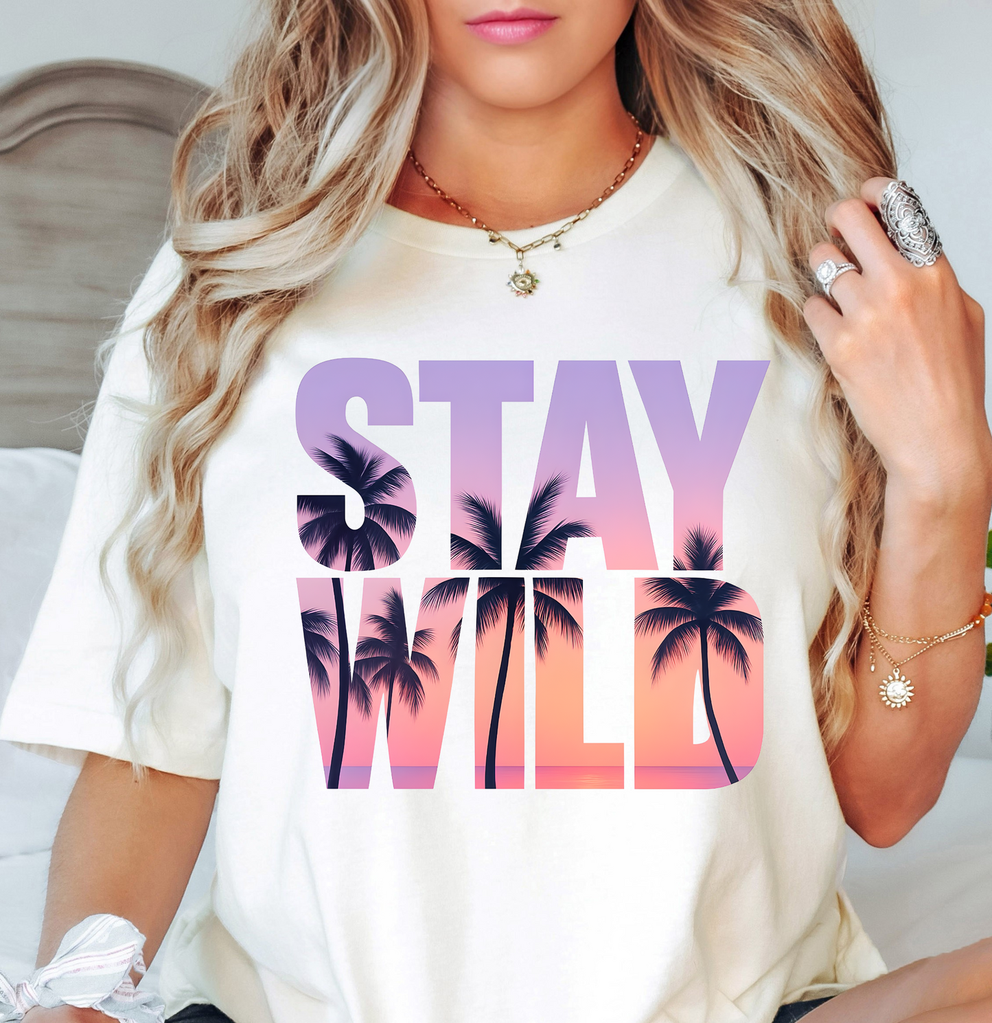 Stay Wild Palm Trees Tee | Beach Breeze Collection | Unisex Pre-Shrunk T-Shirt