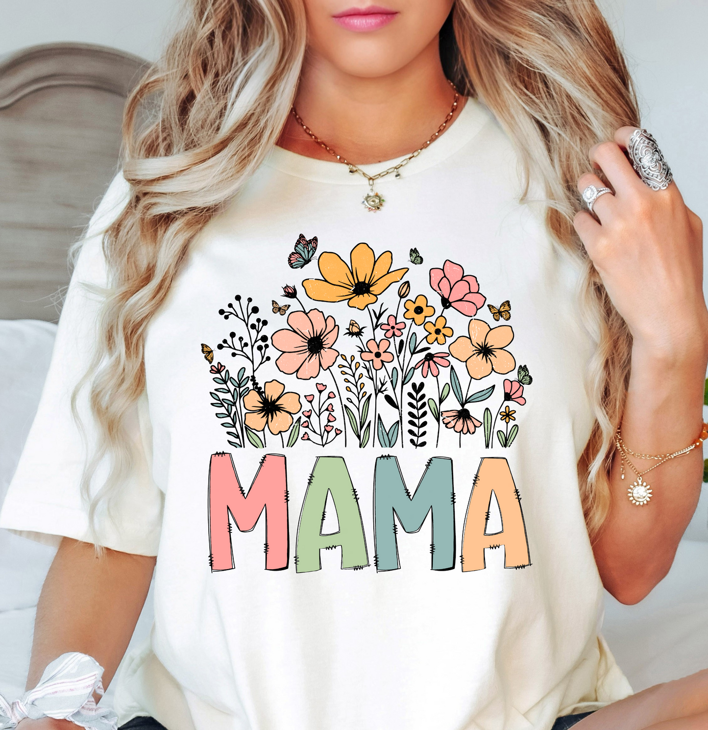 Mama Wildflowers Tee | Mama Mode Activated Collection | Unisex Pre-Shrunk T-Shirt