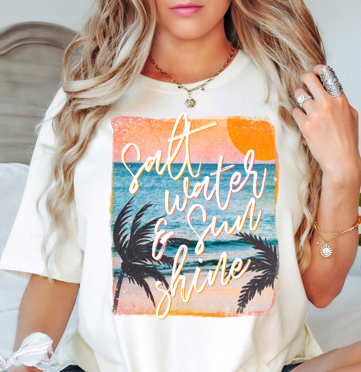 Saltwater And Sunshine Tee | Beach Breeze Collection | Unisex Pre-Shrunk T-Shirt