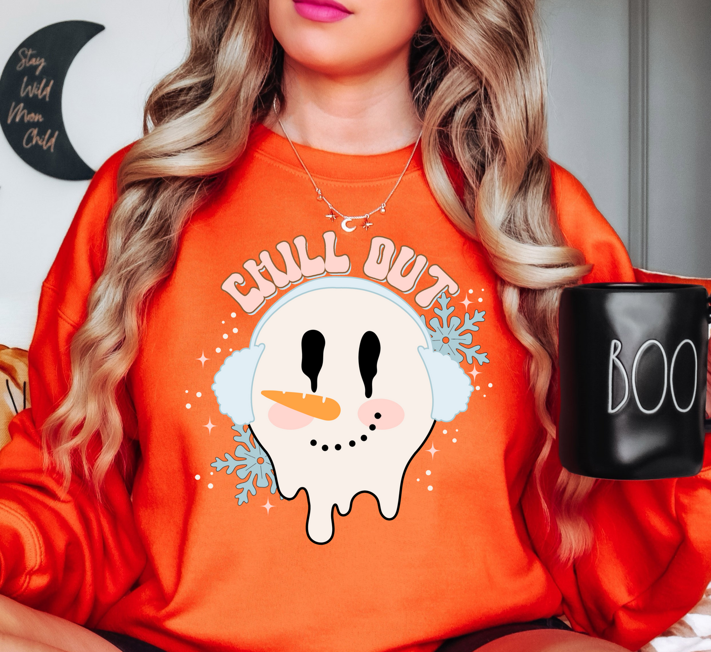 Chill Out Snowman Sweatshirt | Frosty Chic Collection | Unique Gifts for Family Friends