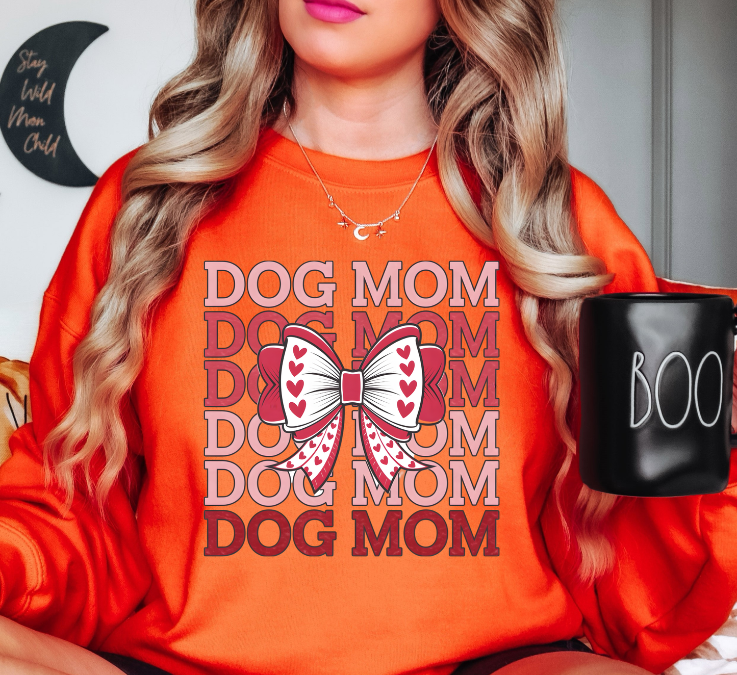 Dog Mom Coquette Sweatshirt | Pawsitive Vibes Collection | Unique Gifts for Family and Friends