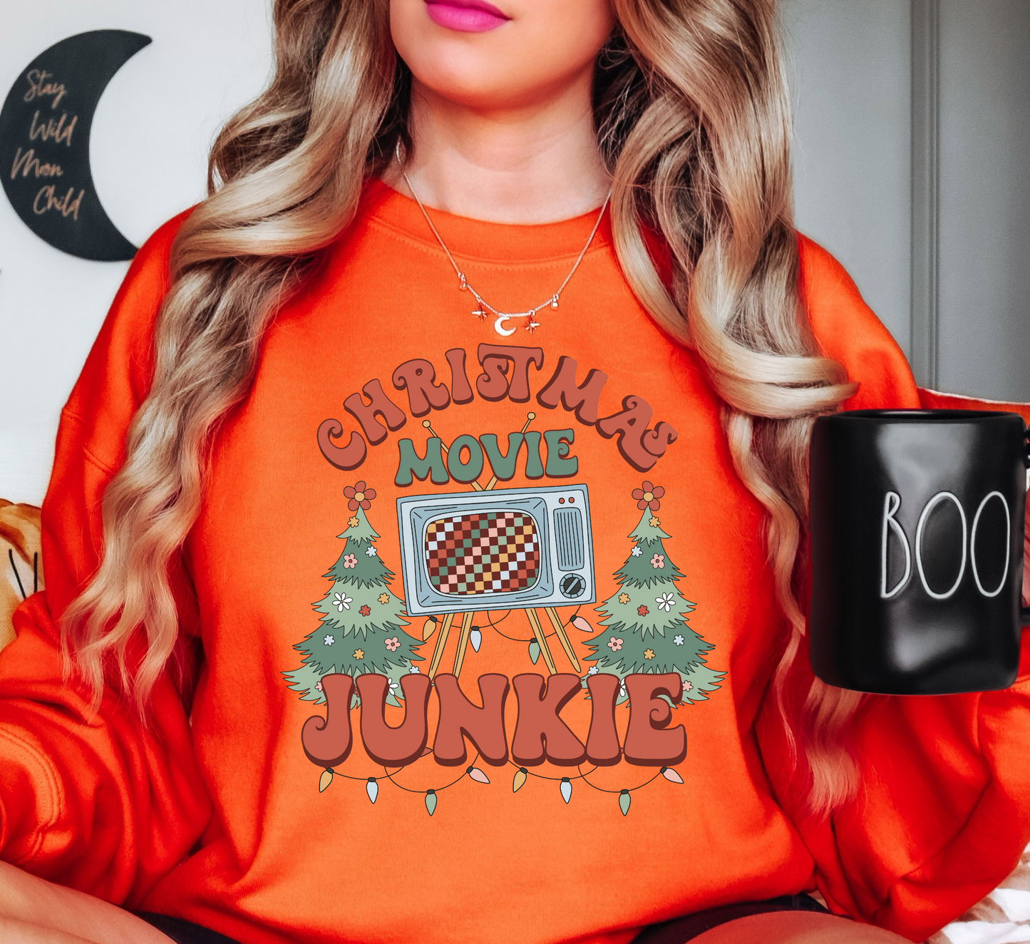 Xmas Movie Junkie Sweatshirt | Tis The Season Collection | Unique Gifts for Family Friends