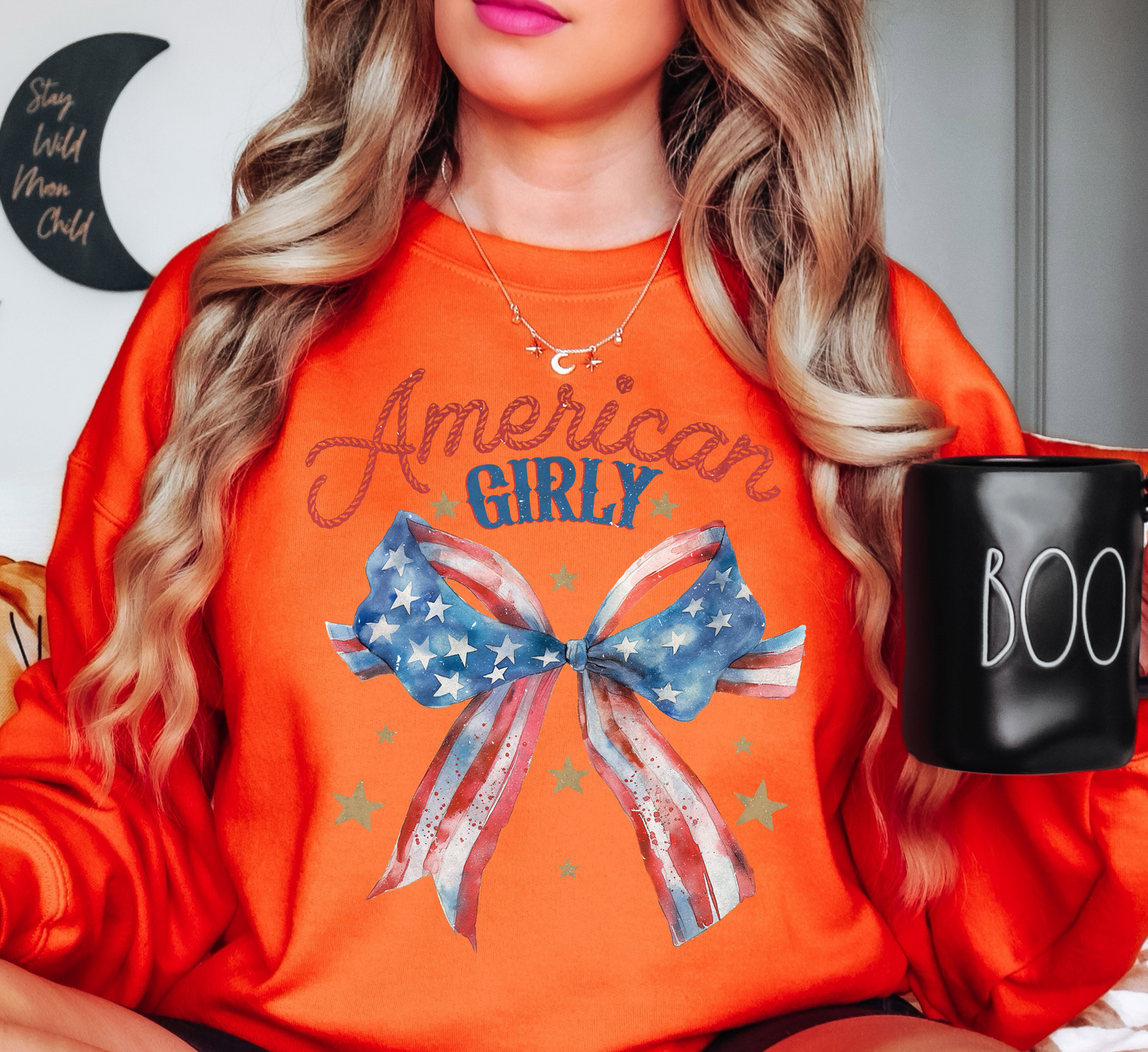 American Girly Sweatshirt | Stars and Stripes Collection | Unique Gifts for Family and Friends